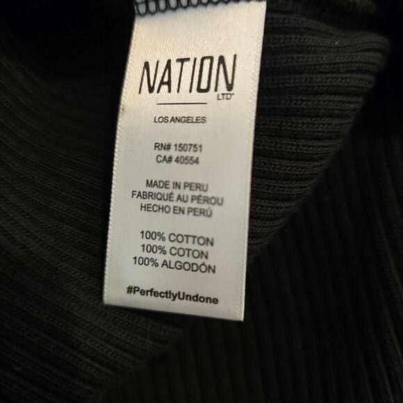 NATION LTD  Los Angeles Haidee Ribbed Black Midi Dress Size XS - Picture 7 of 10